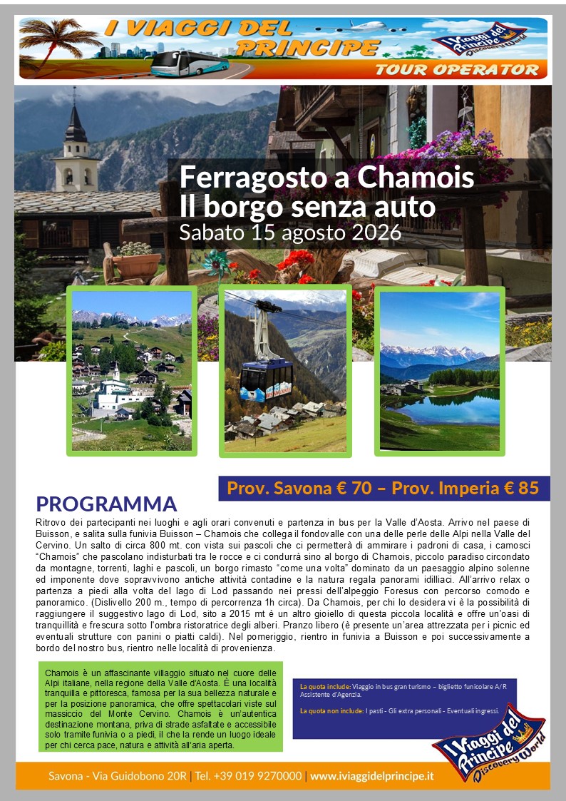 Ferragosto a Chamois, il borgo senza auto