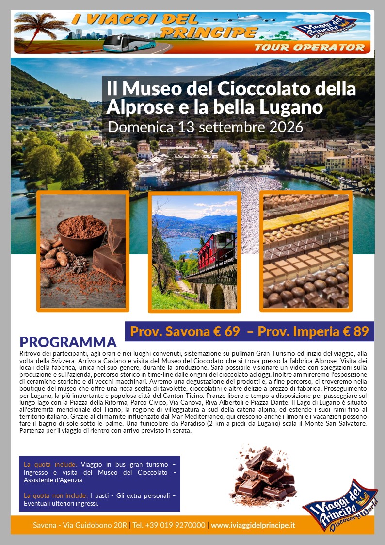 Il Museo del Cioccolato della Alprose e la bella Lugano