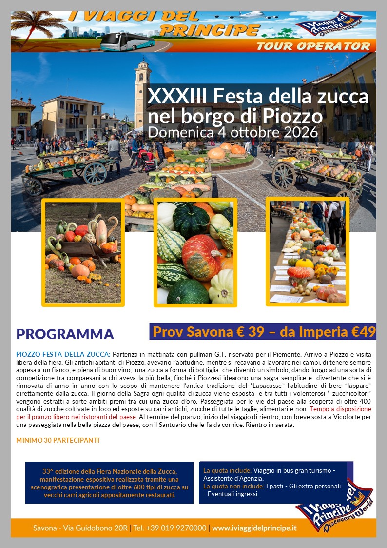XXXIII Festa della zucca nel borgo di Piozzo